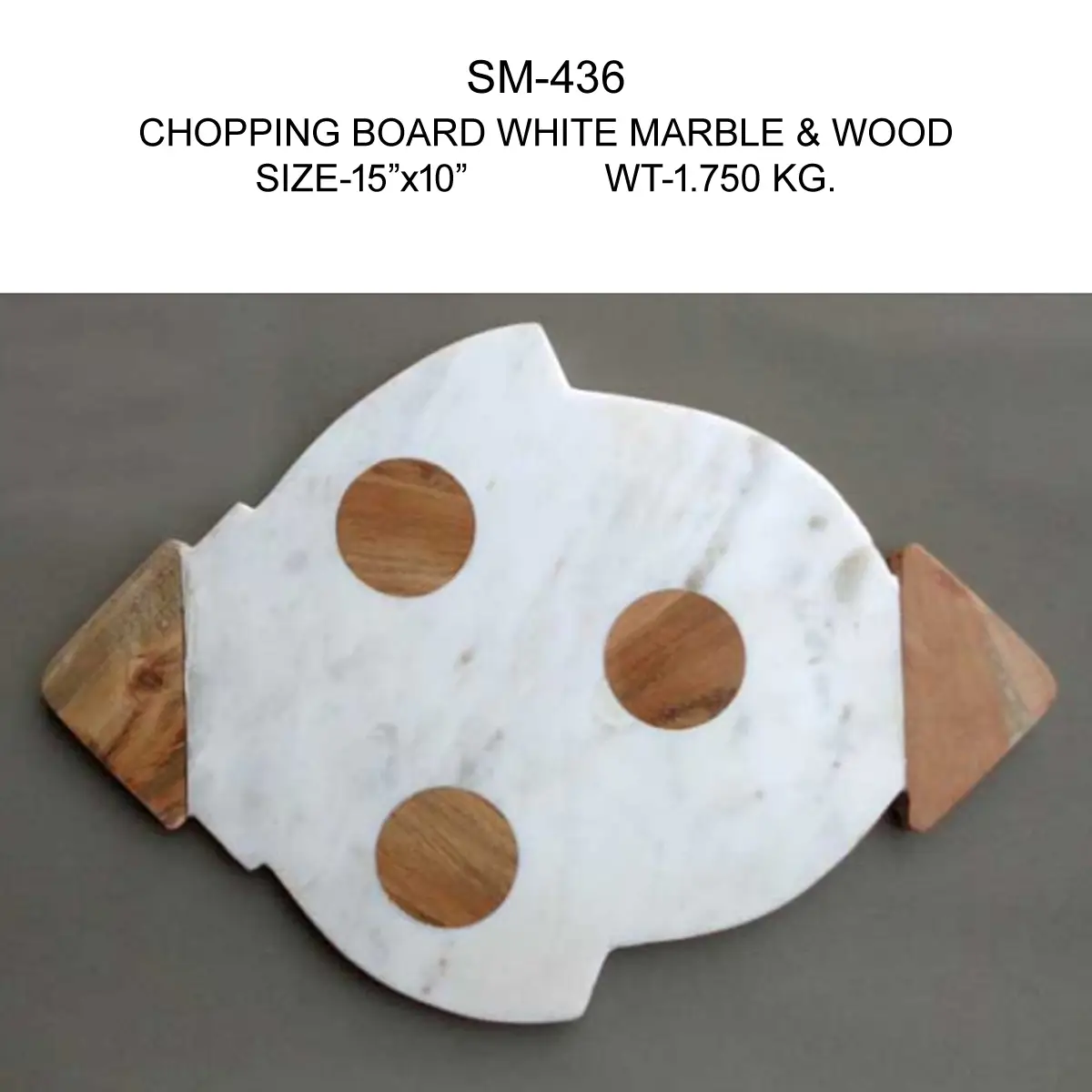 CHOPPING BOARD WOOD+WHITE MARBLE